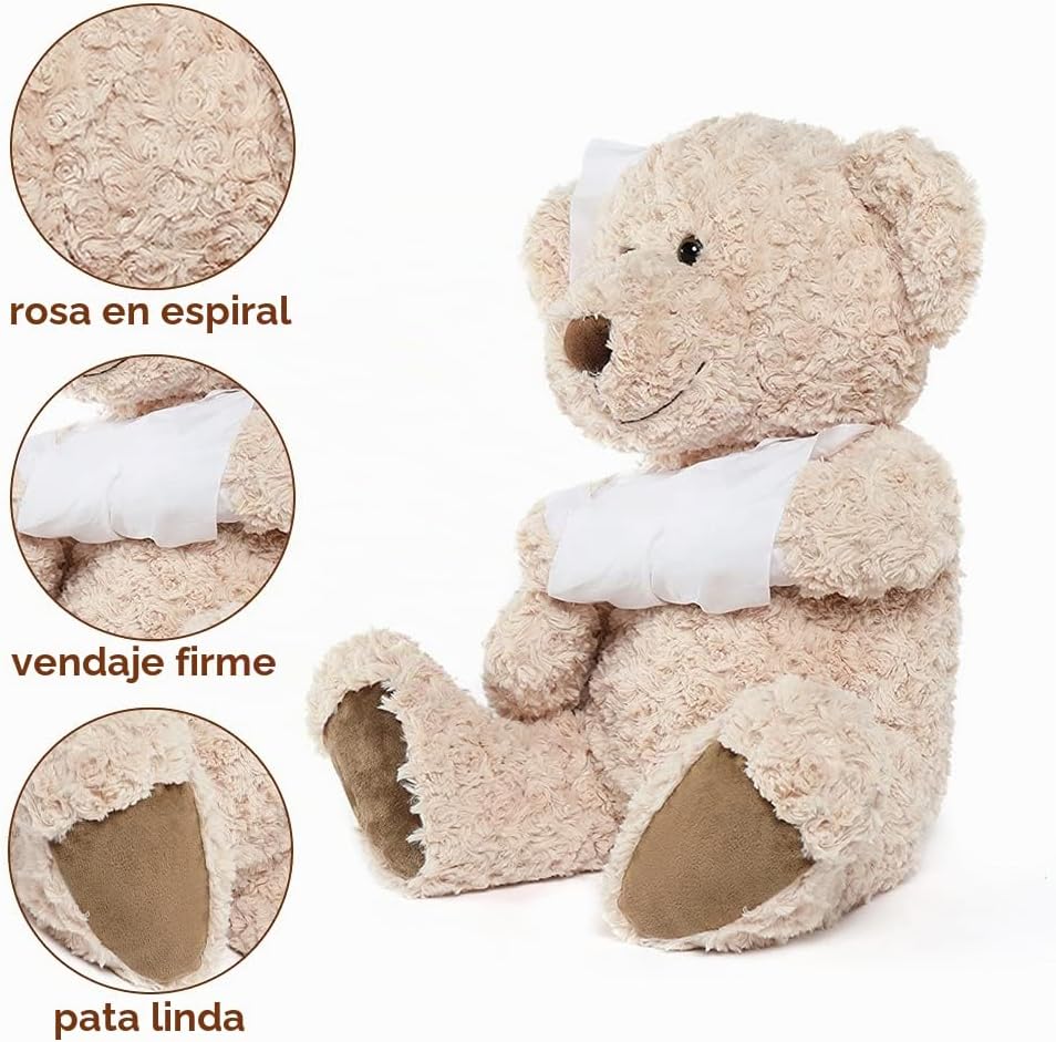 Muiteiur Oso de peluche Get Well Soon de 25.6 pulgadas, regalo de b...