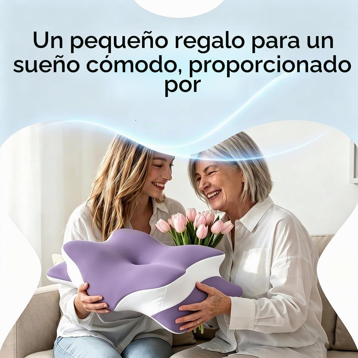 WKEFF Almohada cervical para aliviar el dolor de cuello, diseño hue...