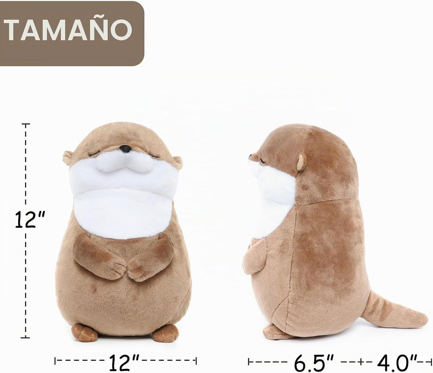 WEIGEDU - Animales de peluche de nutria dormida, 12 pulgadas | Ojos...