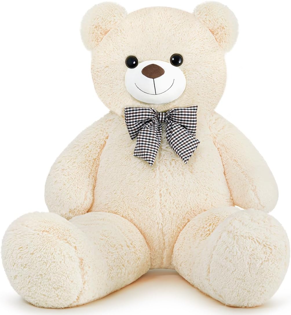 SNOWOLF Oso de peluche blanco gigante de 47" Animales de peluch...
