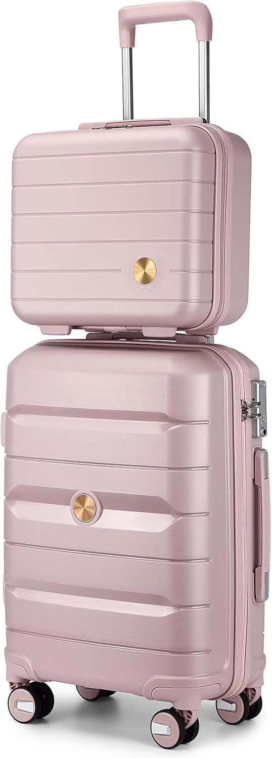 Somago Maleta de equipaje de mano de 20 pulgadas y mini estuches de...
