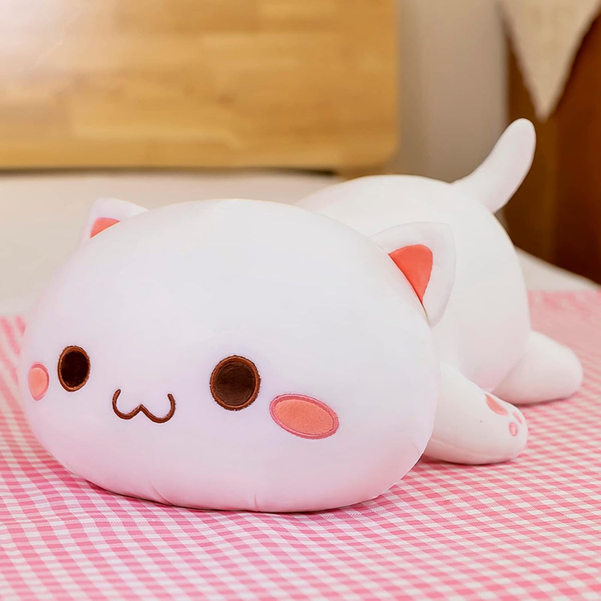 FUYU - Animales de peluche de gato, cojín de felpa de gato suave Ka...