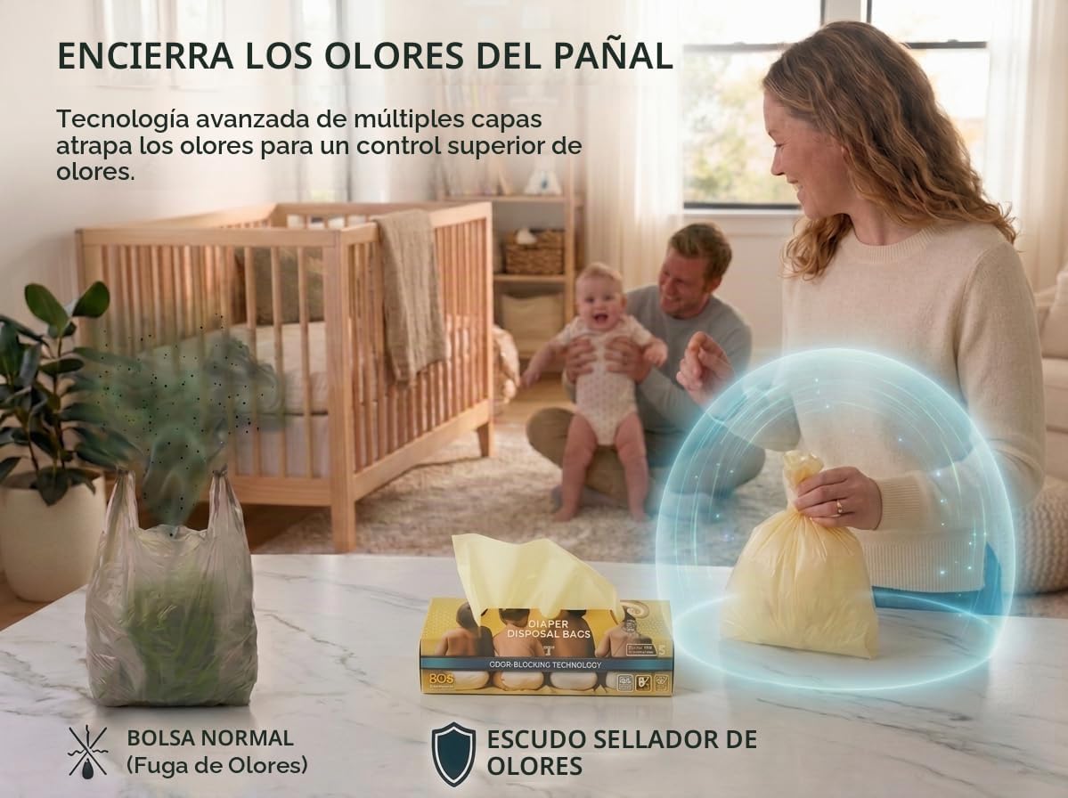BOS, Bolsas de Basura para Pañales Sucios con Sellado de Olor - Bol...