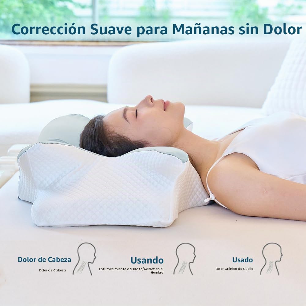 TAFOWTET Almohada cervical de espuma viscoelástica \u2013 Soporte e...
