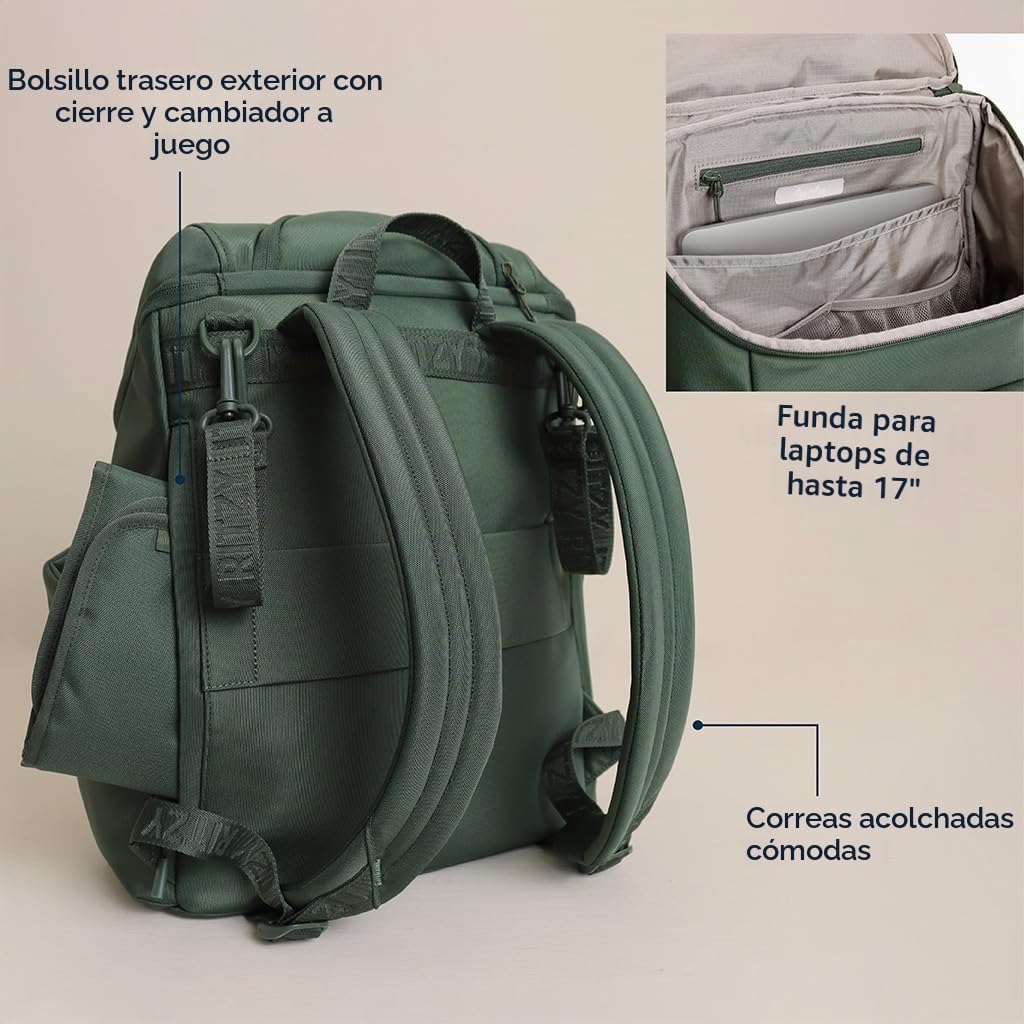 Itzy Ritzy Belong Bucket Backpack - Mochila ligera para pañales con...