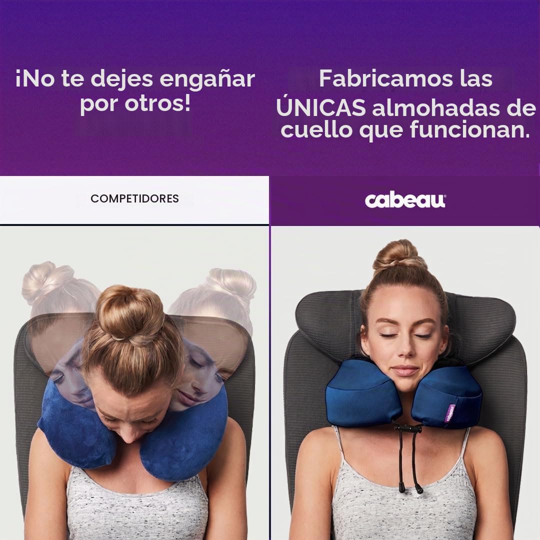 Cabeau Evolution S3 - Almohada de viaje en avión para vuelos largos...