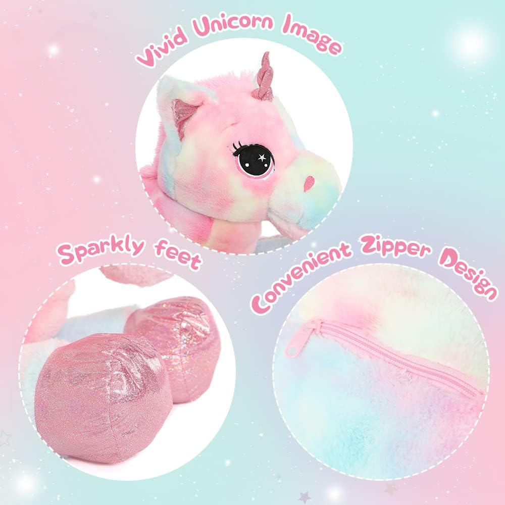 Muiteiur Peluche de unicornio rosa de 31.6 pulgadas, unicornio de p...