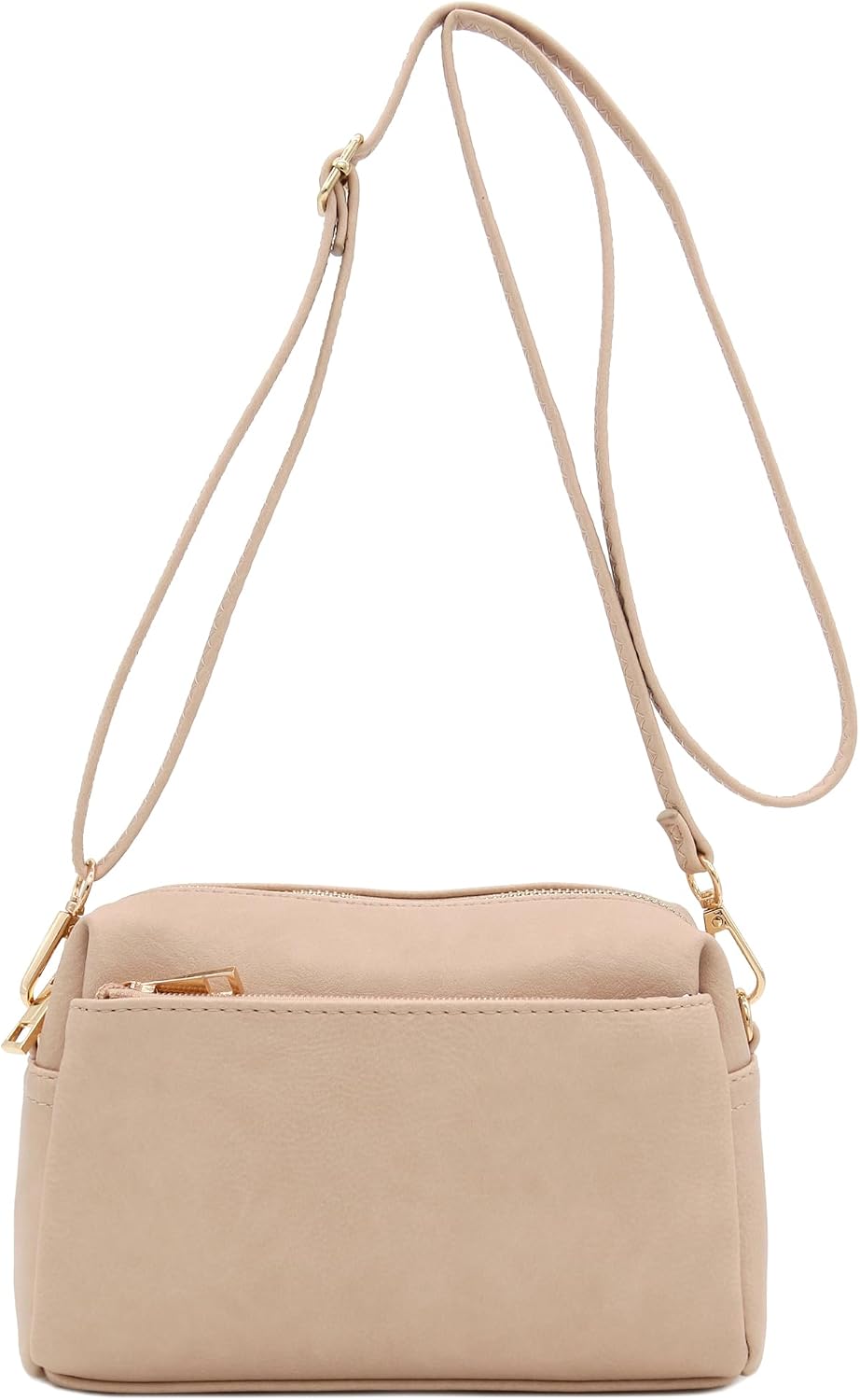 FashionPuzzle Bolso bandolera pequeño con triple cremallera