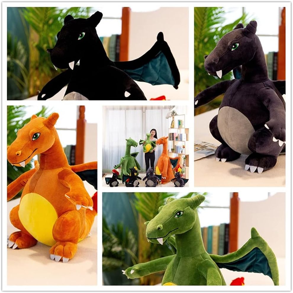 CHAOZI0 Dragón de peluche con alas malvadas, dragón que respira fue...