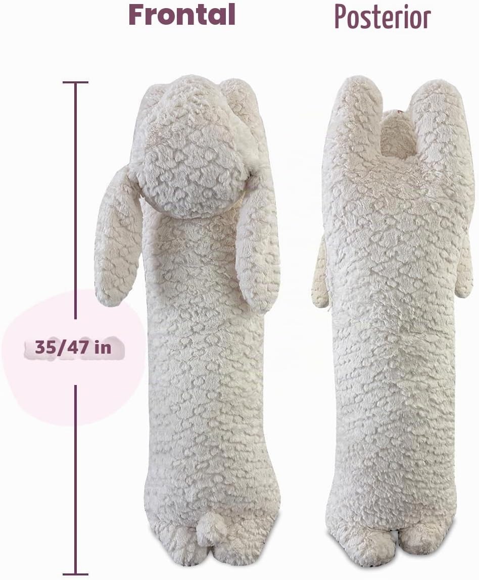 Hofun4U Almohada de felpa de conejo, animal de peluche de conejo, a...