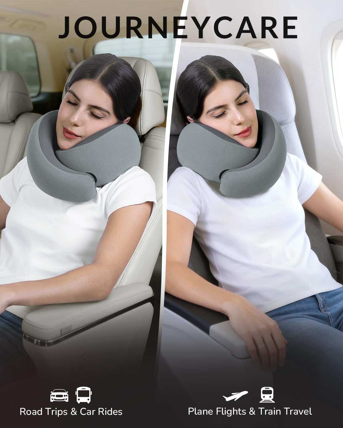 Almohada de viaje para avión, almohada de viaje de espuma viscoelás...