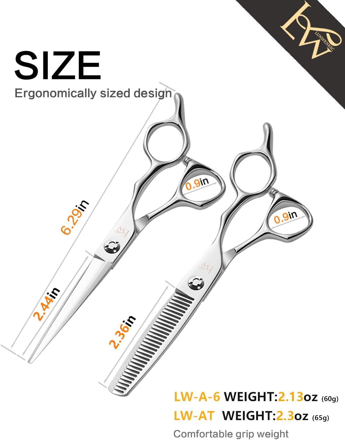 LUNWENKSC 440C - Juego de cortadoras de cabello con tijeras de | Ti...