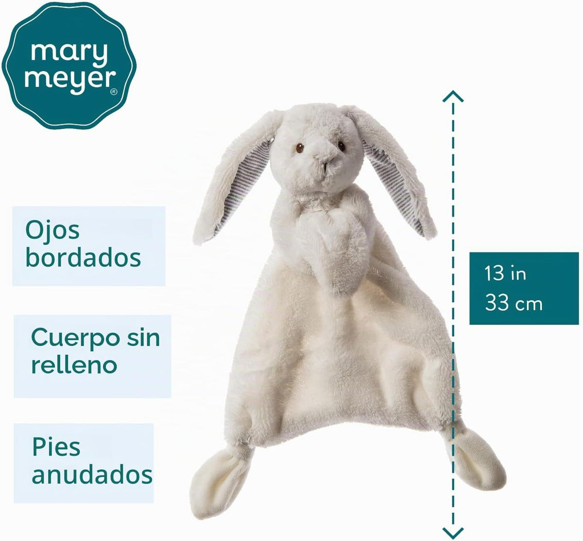 Mary Meyer - Juguete suave con forma de conejito blanco sedoso, 13&...