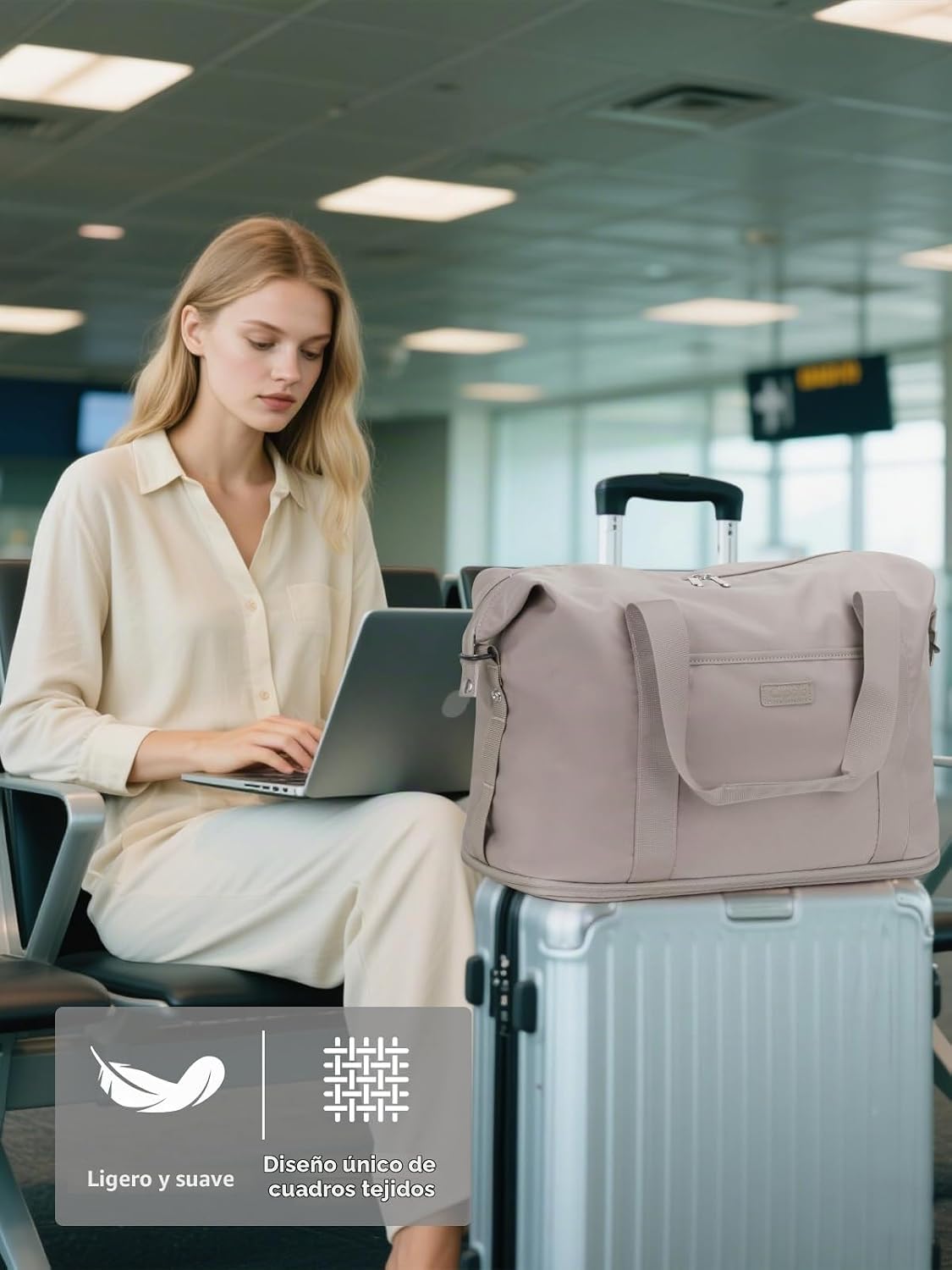 Bolsas de viaje expandibles de lona para fin de semana, bolsas de n...