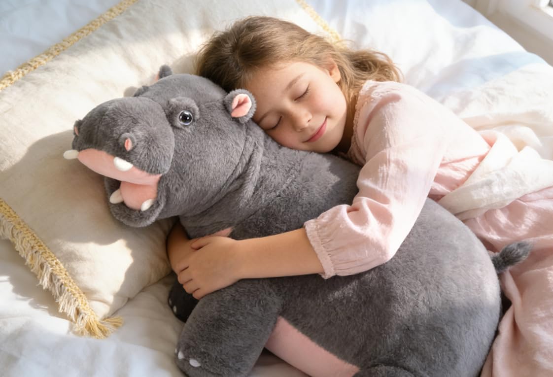 IKASA Peluche de hipopótamo gigante, juguete de peluche grande de h...