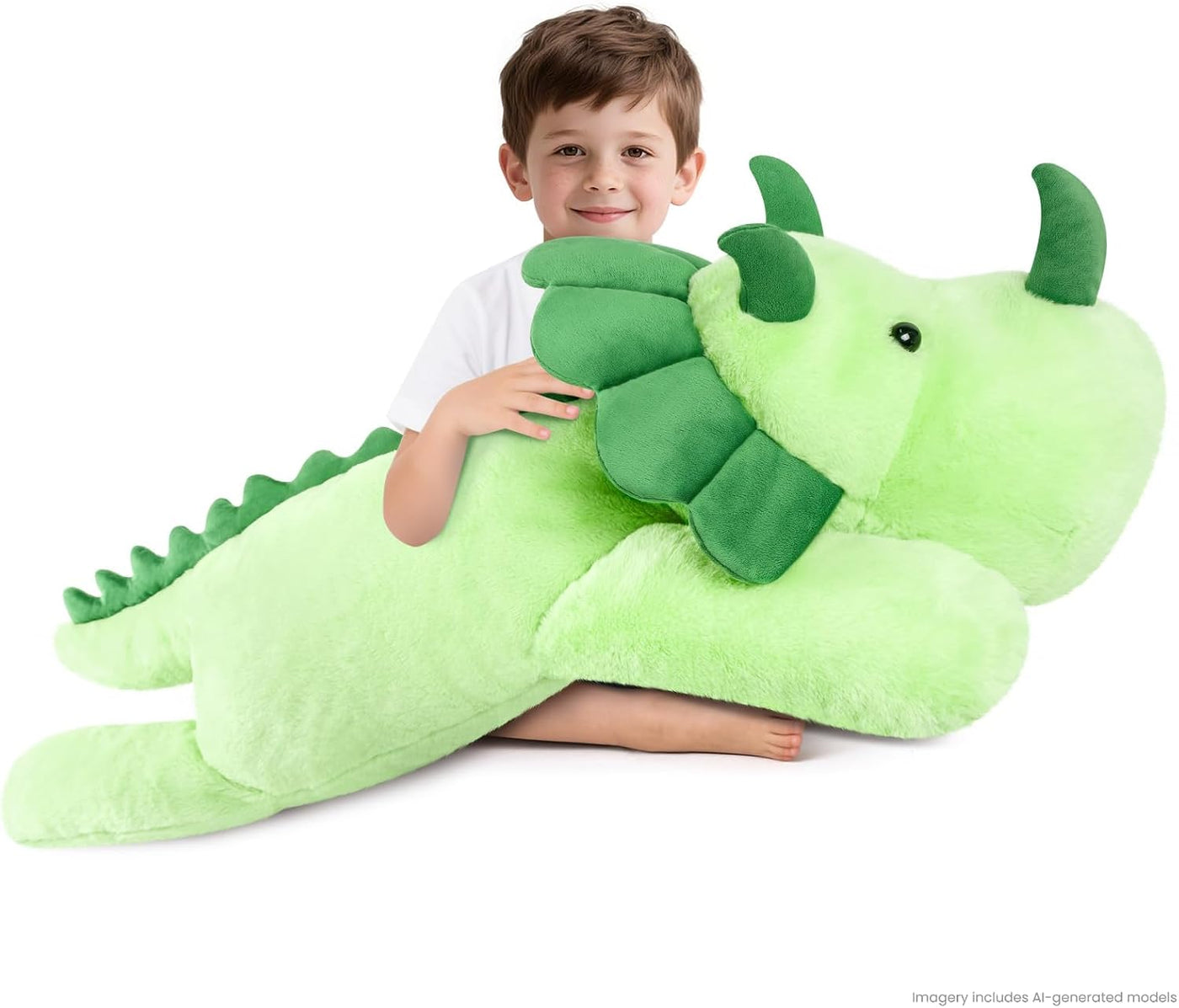 SuzziPals Triceratops de peluche gigante de 43 pulgadas, animal de...