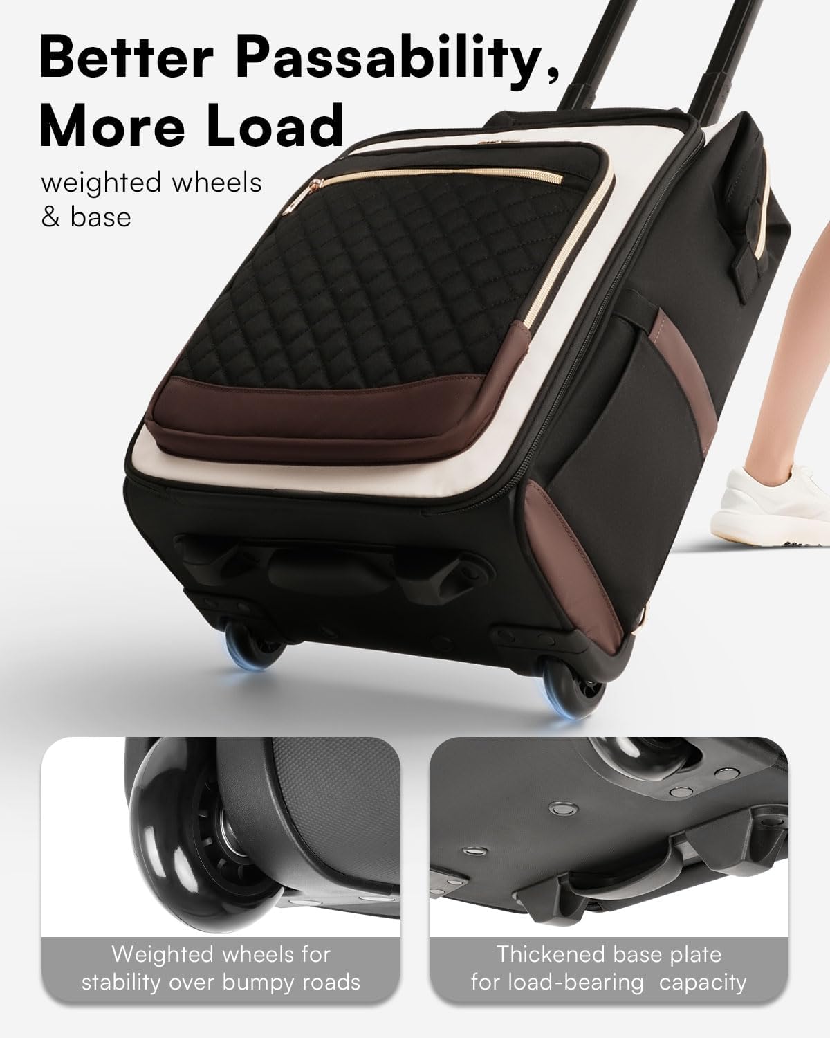 Mochila con ruedas para mujer, mochila de viaje con ruedas, mochila...
