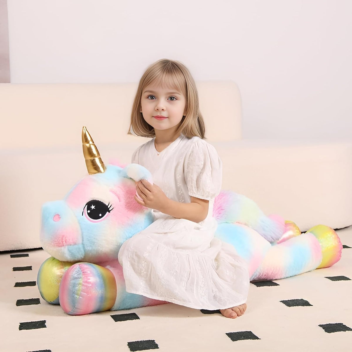 FFxiong Almohada de Animal de Peluche Unicornio Gigante de Color de...