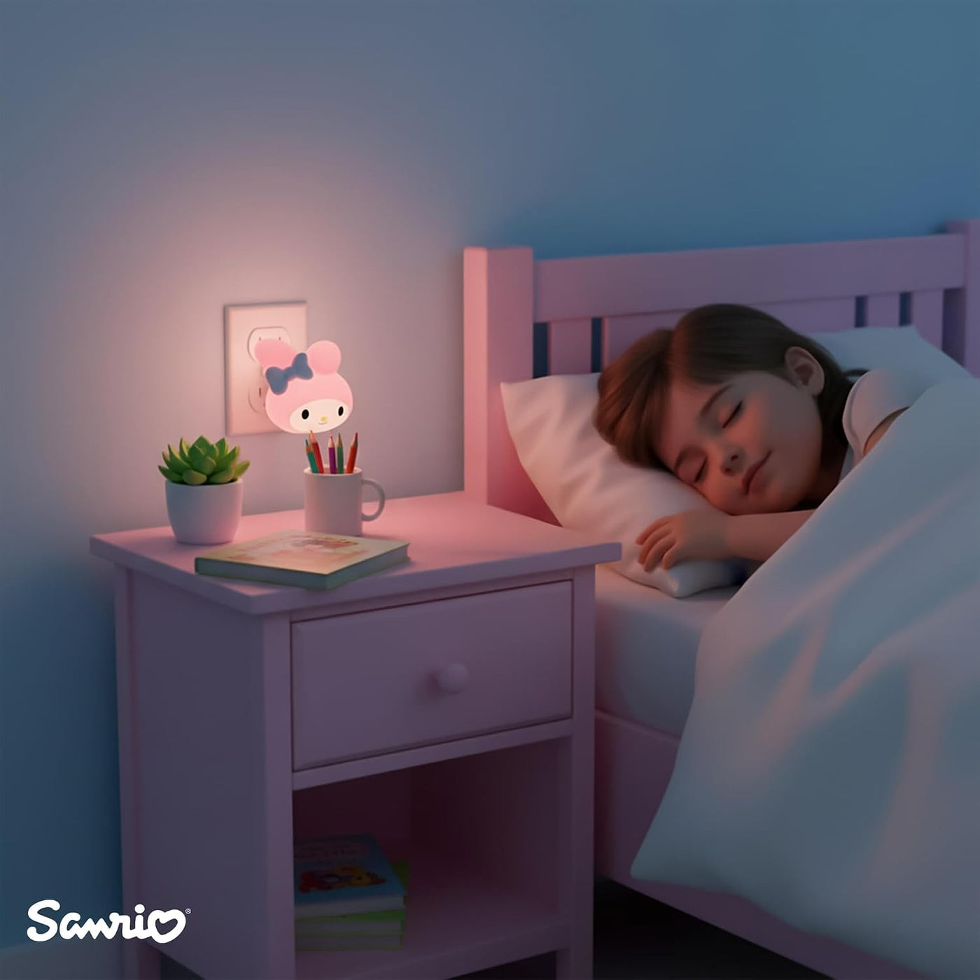 Ukonic Sanrio My Melody Face - Luz nocturna enchufable, luz LED par...