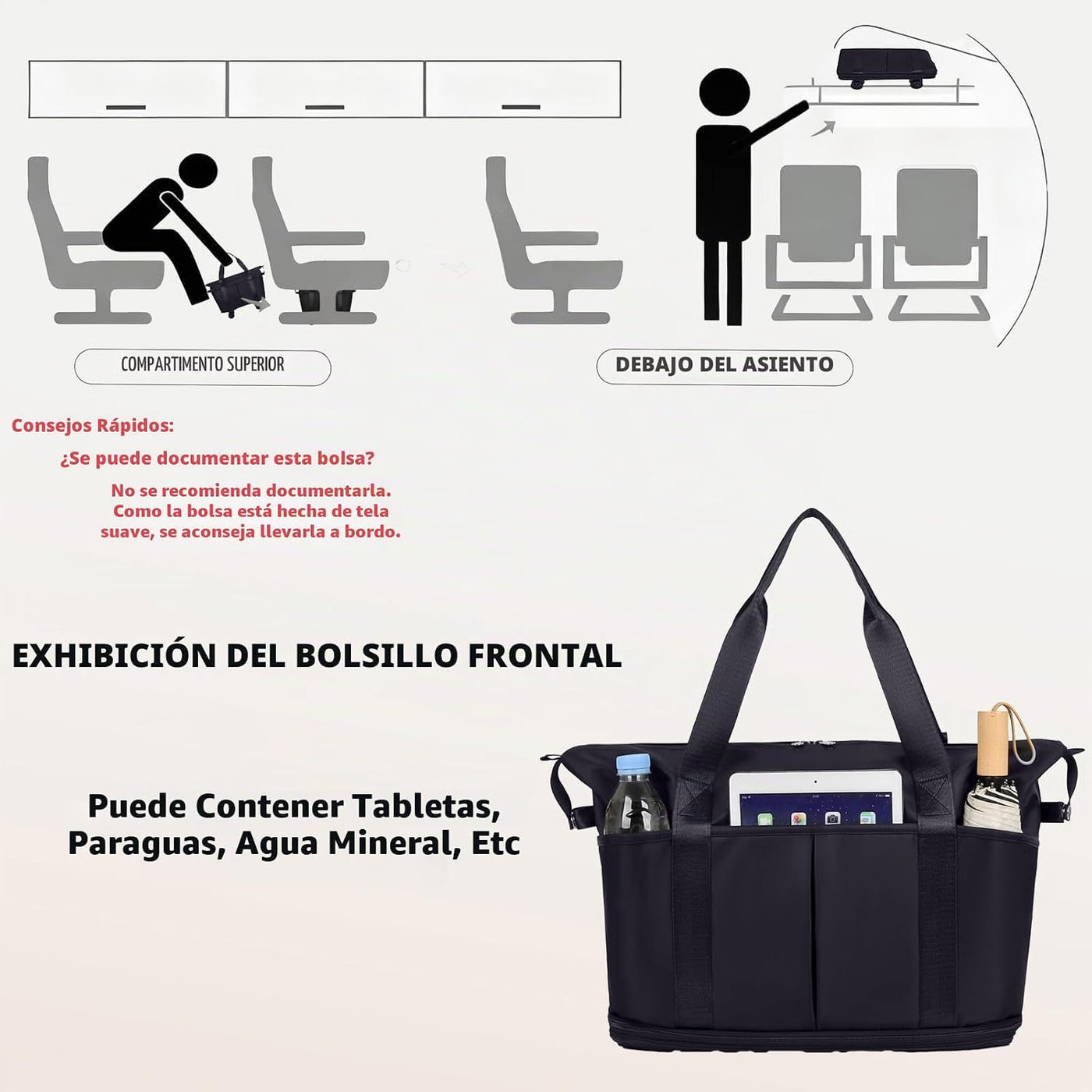 NiceUU Bolsa de lona rodante de viaje con ruedas removibles, equipa...
