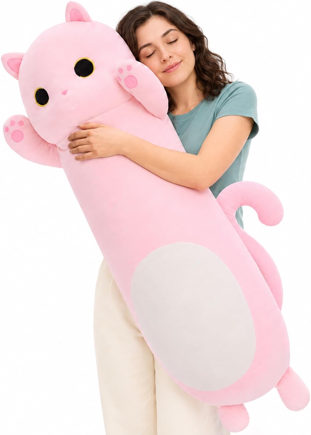 MaoGoLan Almohada corporal larga de gato para niños, felpa de gatit...