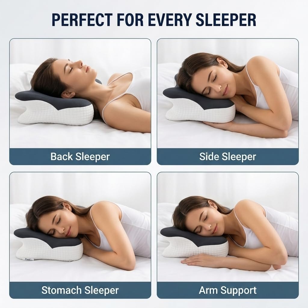 Almohada cervical ergonómica de espuma viscoelástica para dormir de...