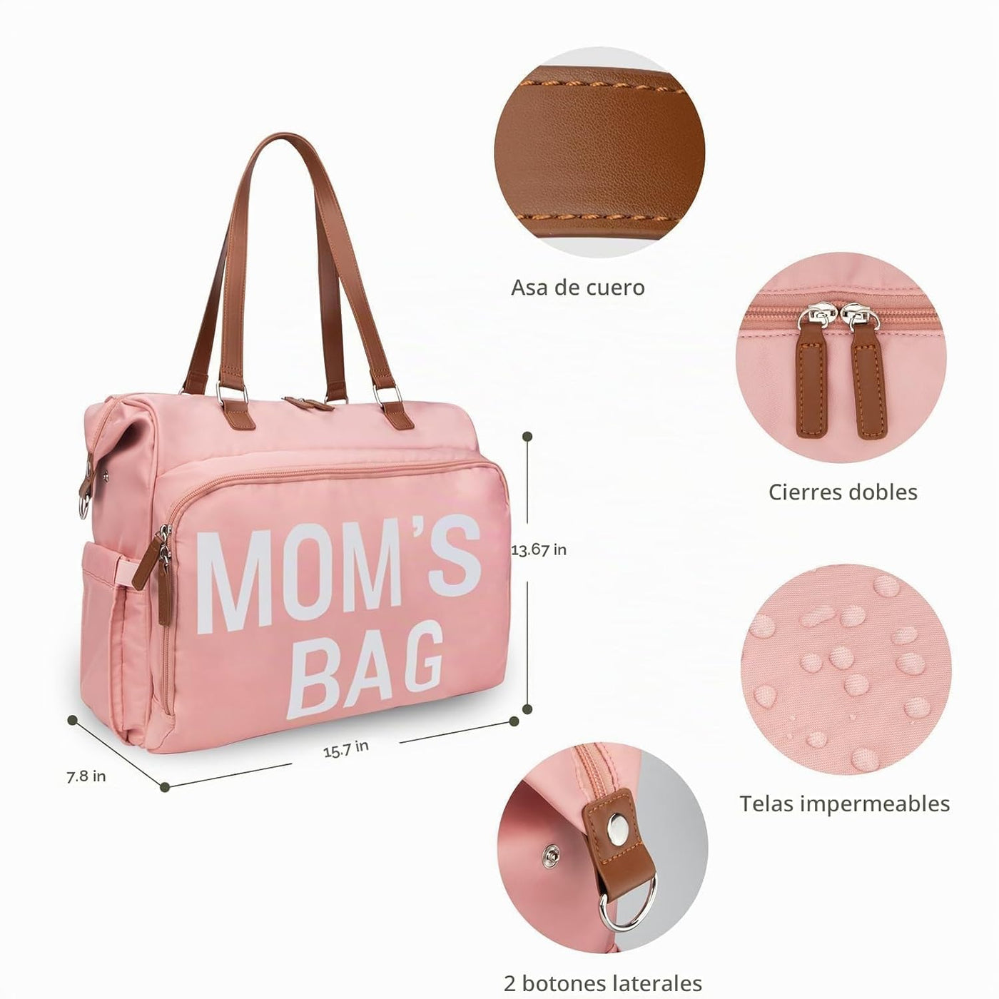Pripher - Mochila para pañales de mamá 4 en 1, bolso para bebé, bol...