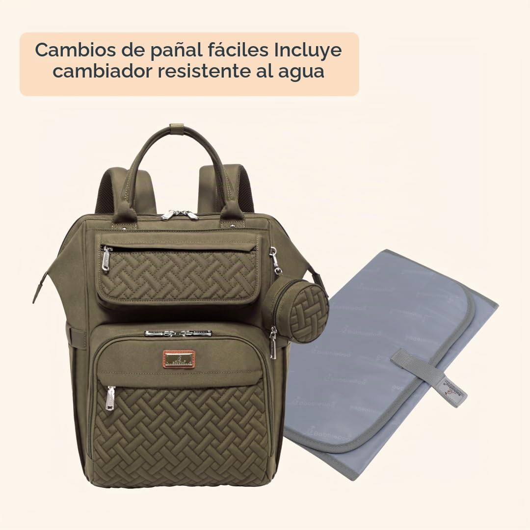 BabbleRoo Mochila para pañales, bolsa cambiadora de pañales multifu...