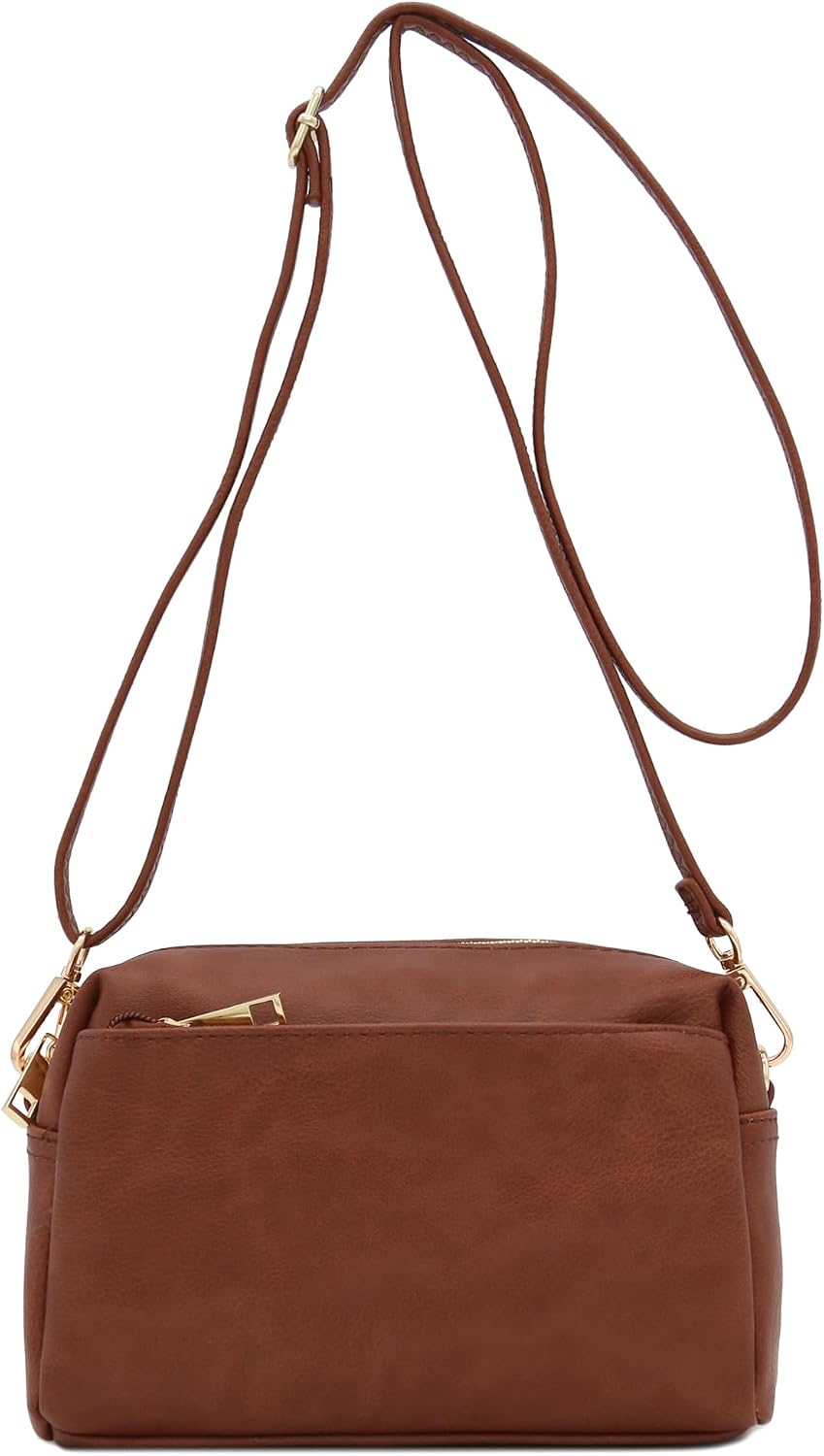 FashionPuzzle Bolso bandolera pequeño con triple cremallera