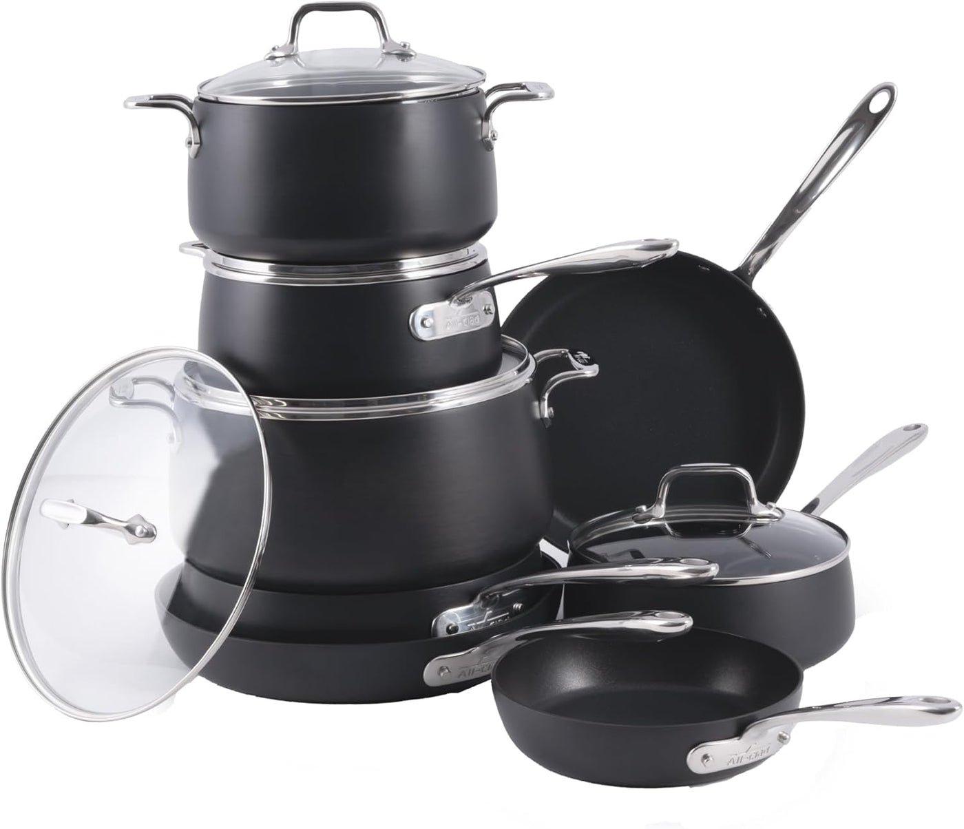 All-Clad HA1 - Juego de utensilios de cocina anodizados duros antia...