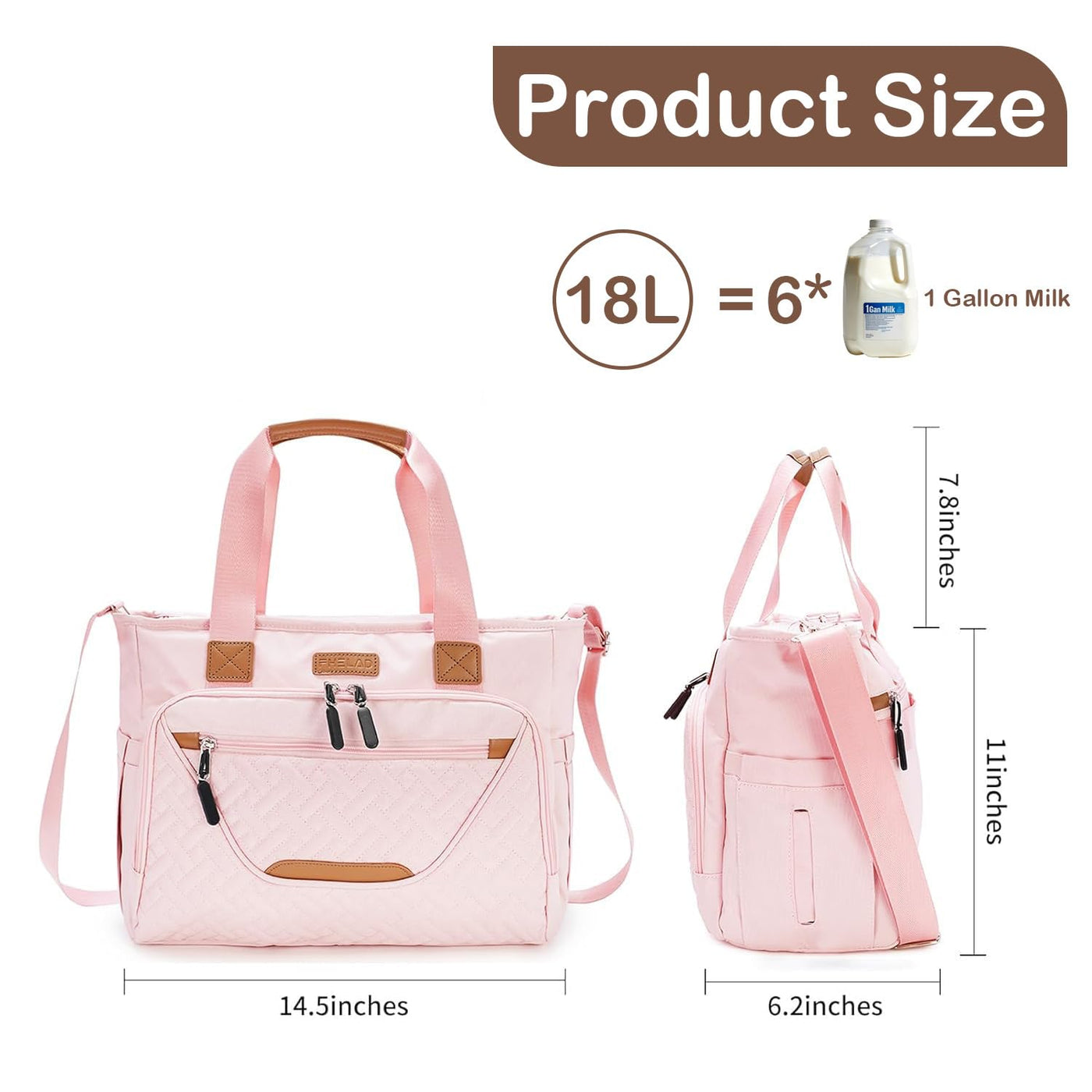 FHELAD Bolsa de pañales para mujer, bolsas de bebé con compartiment...