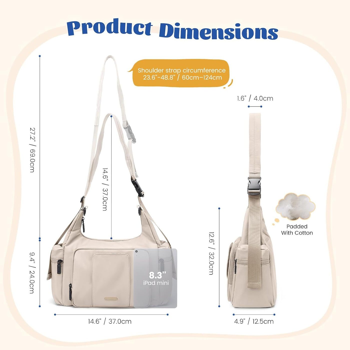 GOLF QUALITY Bolsa de pañales acolchada de 14 litros, bolsas de pañ...