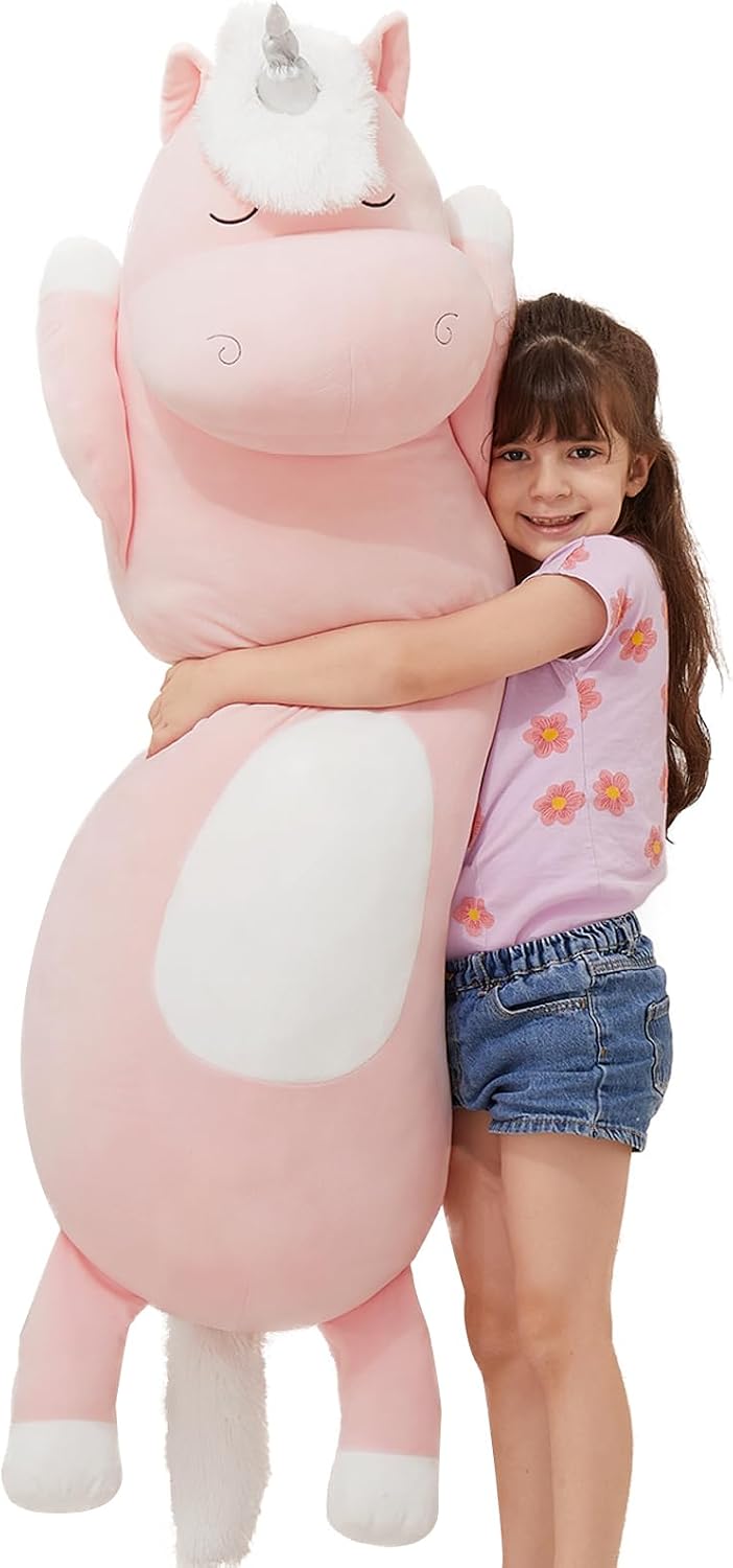 MorisMos Almohada Corporal Gigante de Unicornio de Peluche para Niñ...