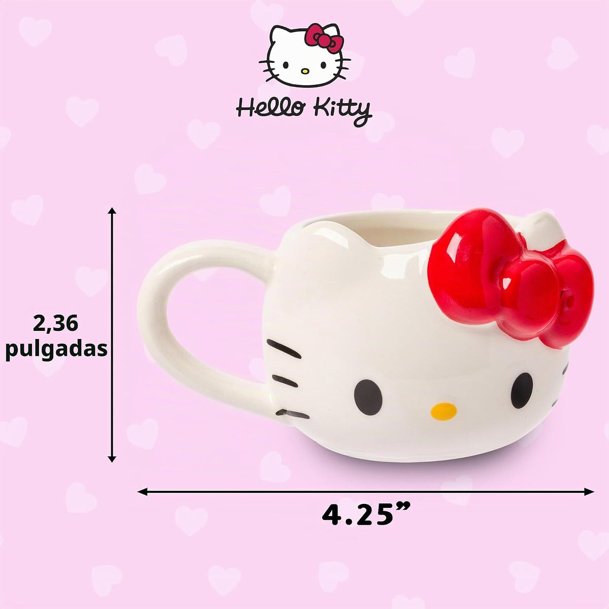 Silver Buffalo Sanrio Hello Kitty Conjunto de 3 tazas de cerámica e...