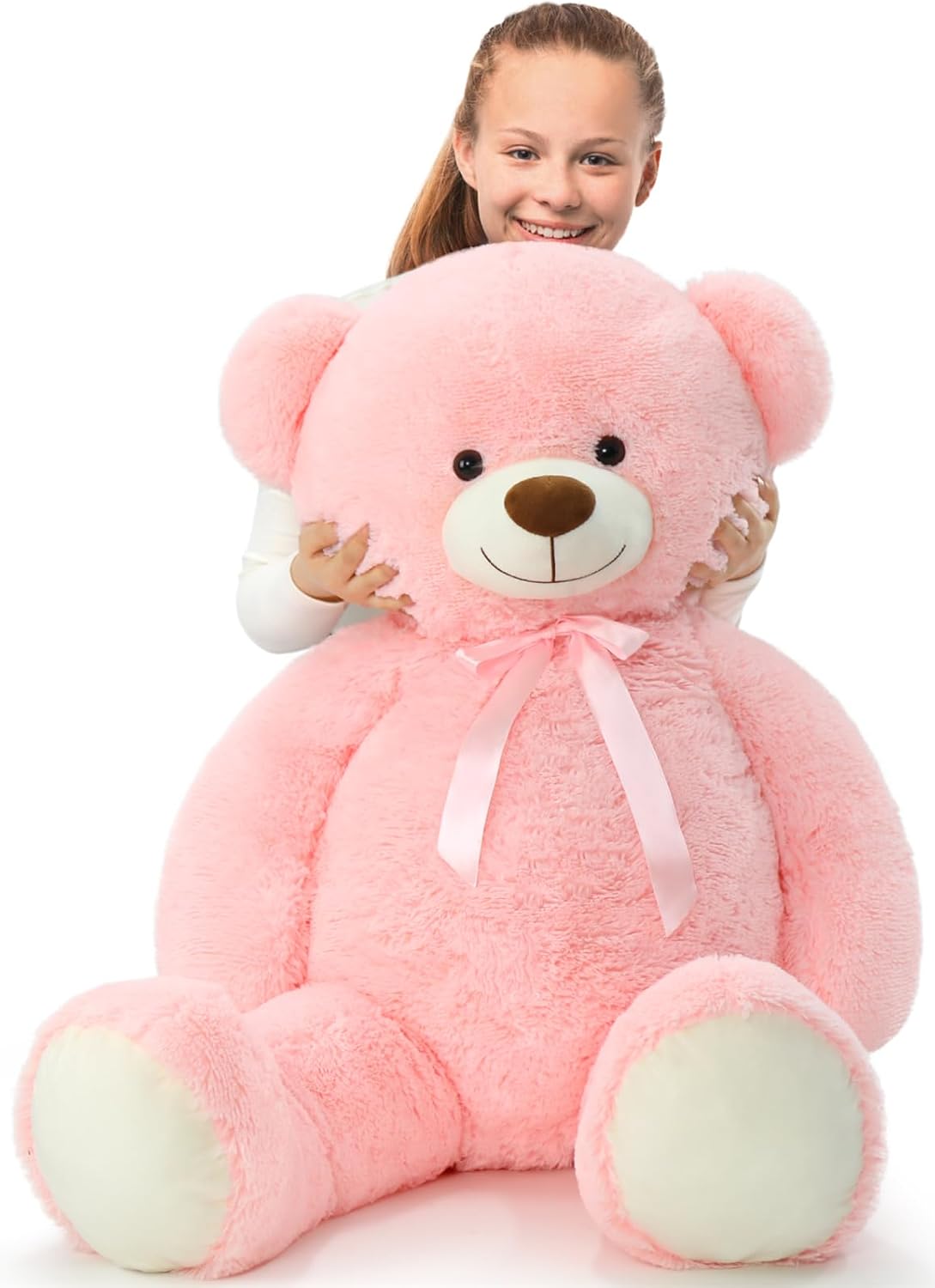 Tezituor Oso de peluche rosa, oso de peluche grande de 40 pulgadas,...