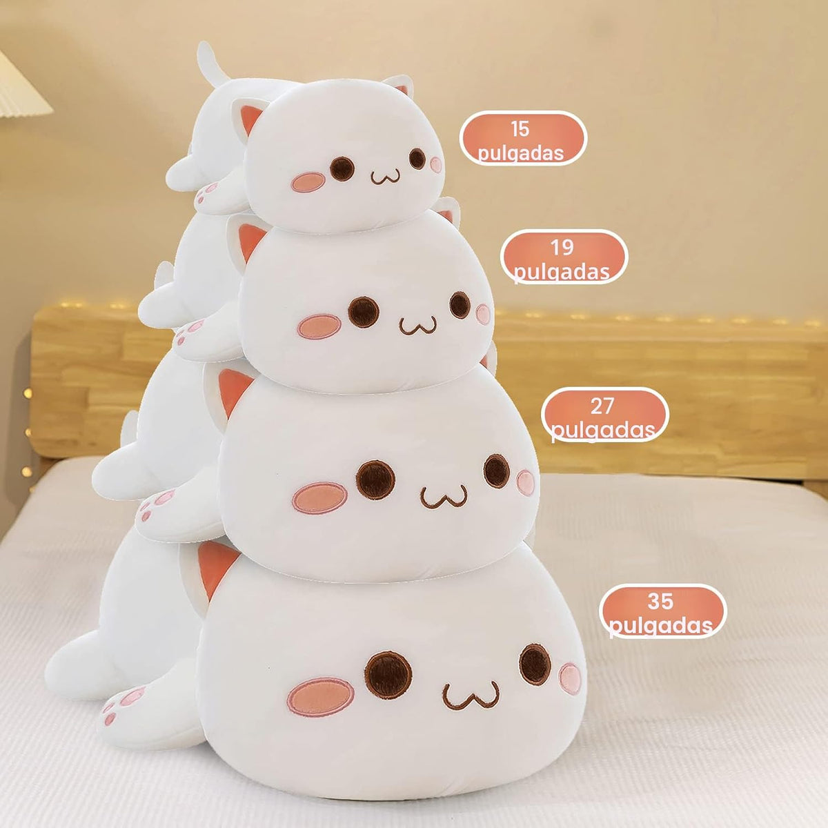FUYU - Animales de peluche de gato, cojín de felpa de gato suave Ka...