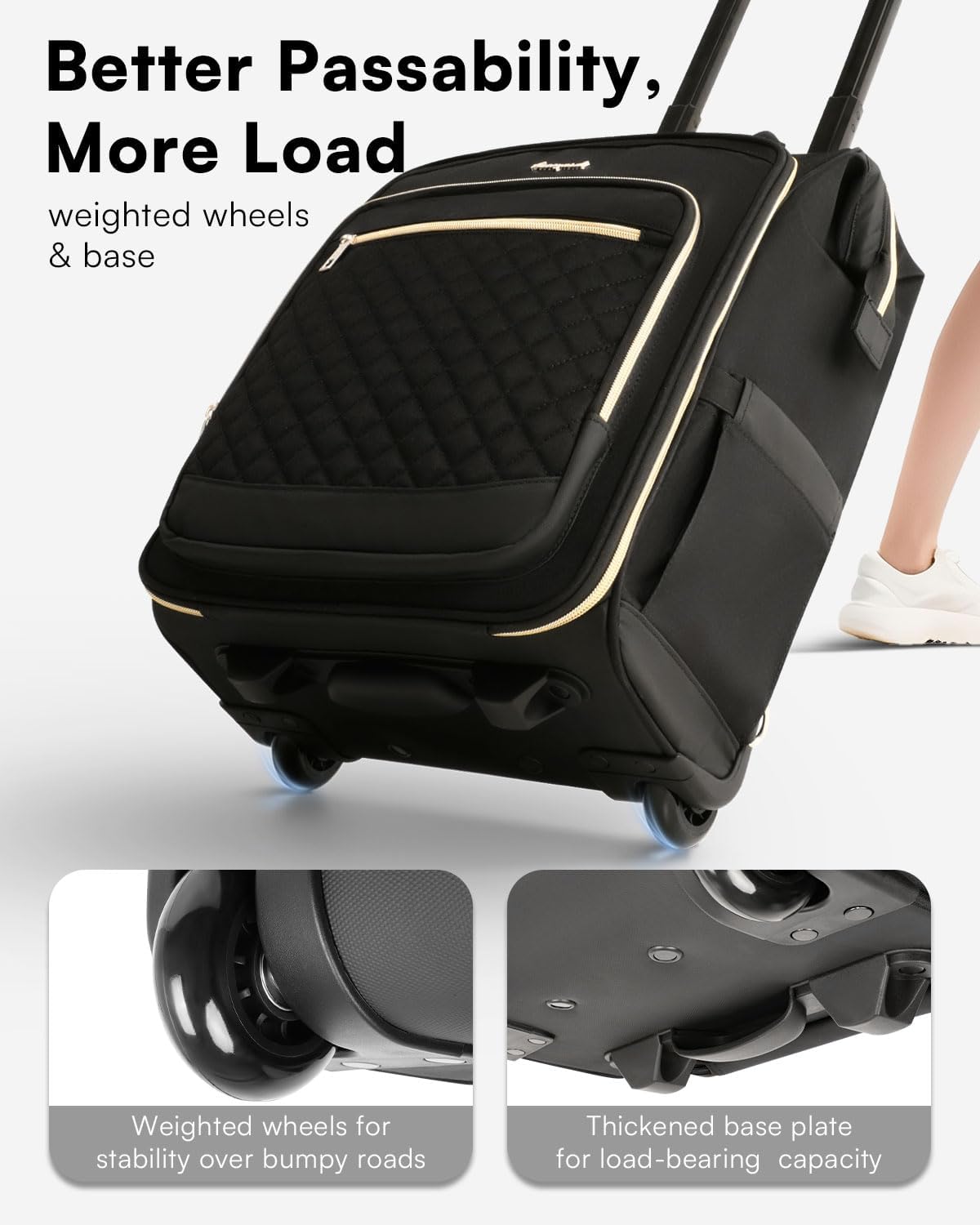Arcoyard Mochila con ruedas para mujer, mochila de viaje de 16 pulg...