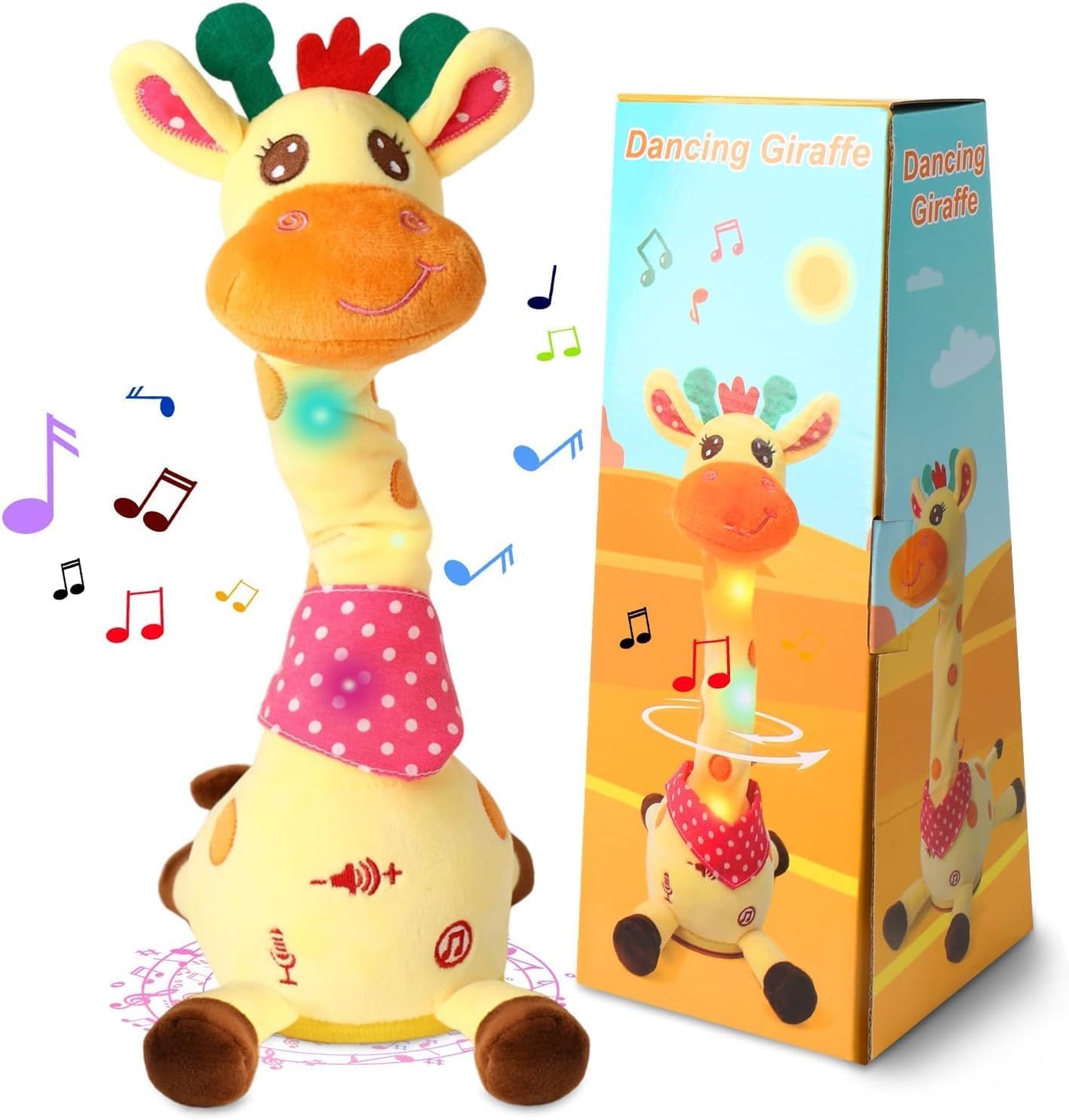 LLUKEME Juguete de Jirafa Bailarina y Habladora, Animal de Peluche...
