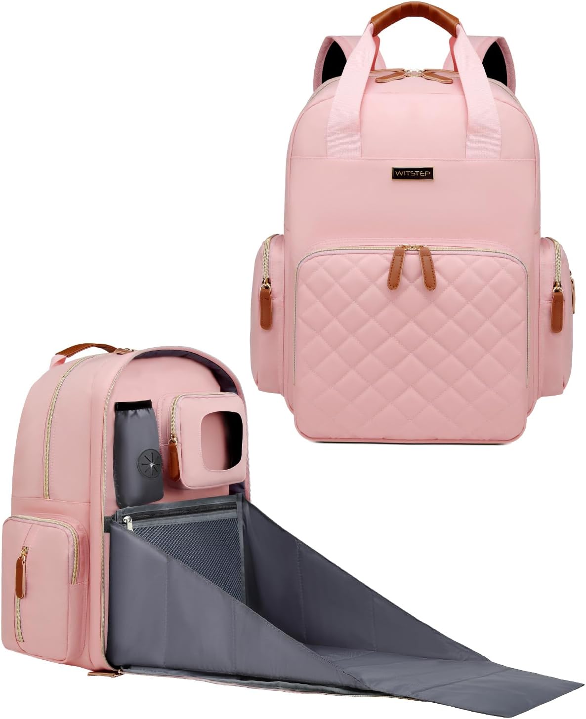 WITSTEP Mochila para pañales con cambiador, organizador de bolsas d...