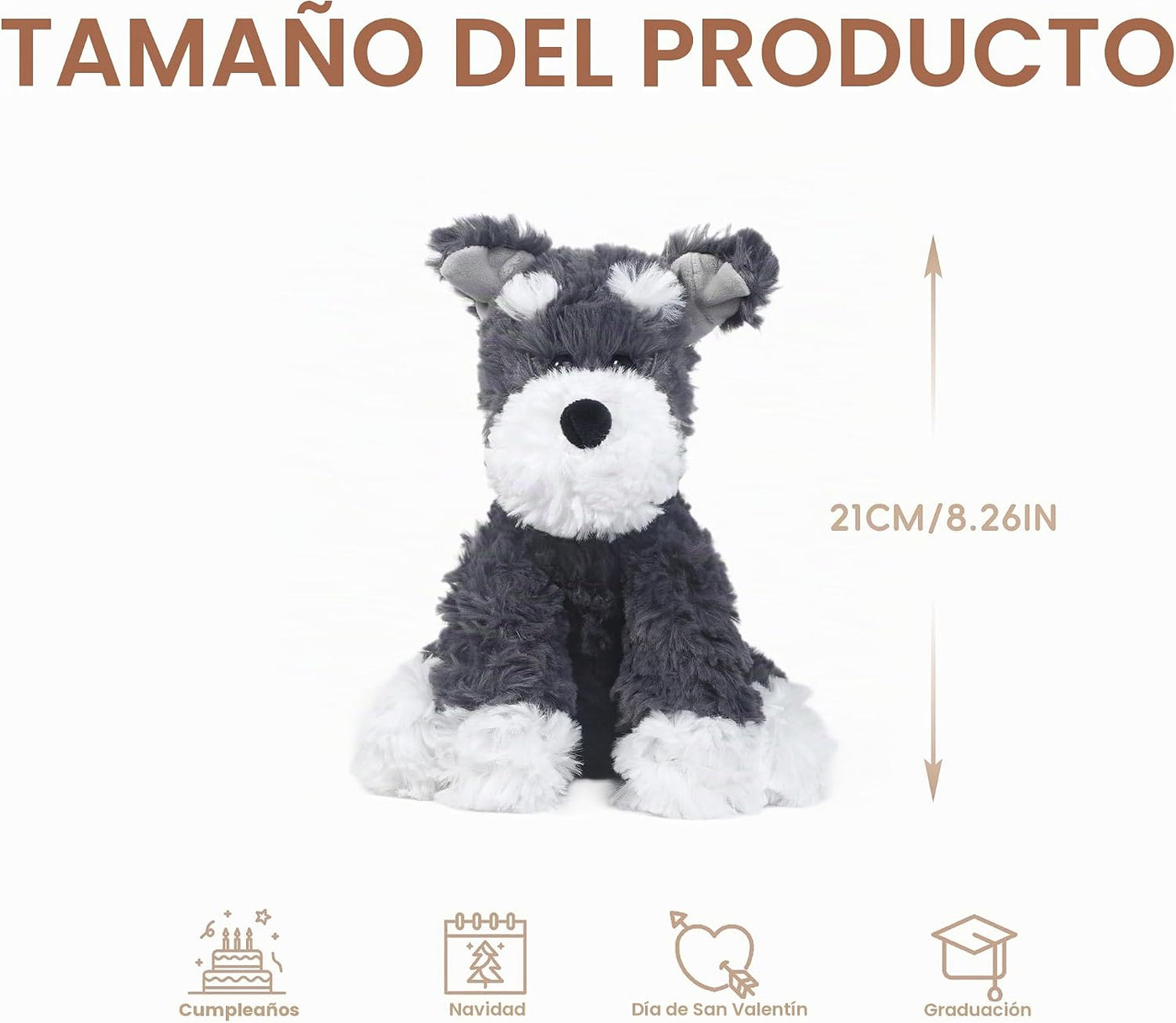 Niceween Animales de peluche Schnauzer Cachorro Juguetes de peluche...
