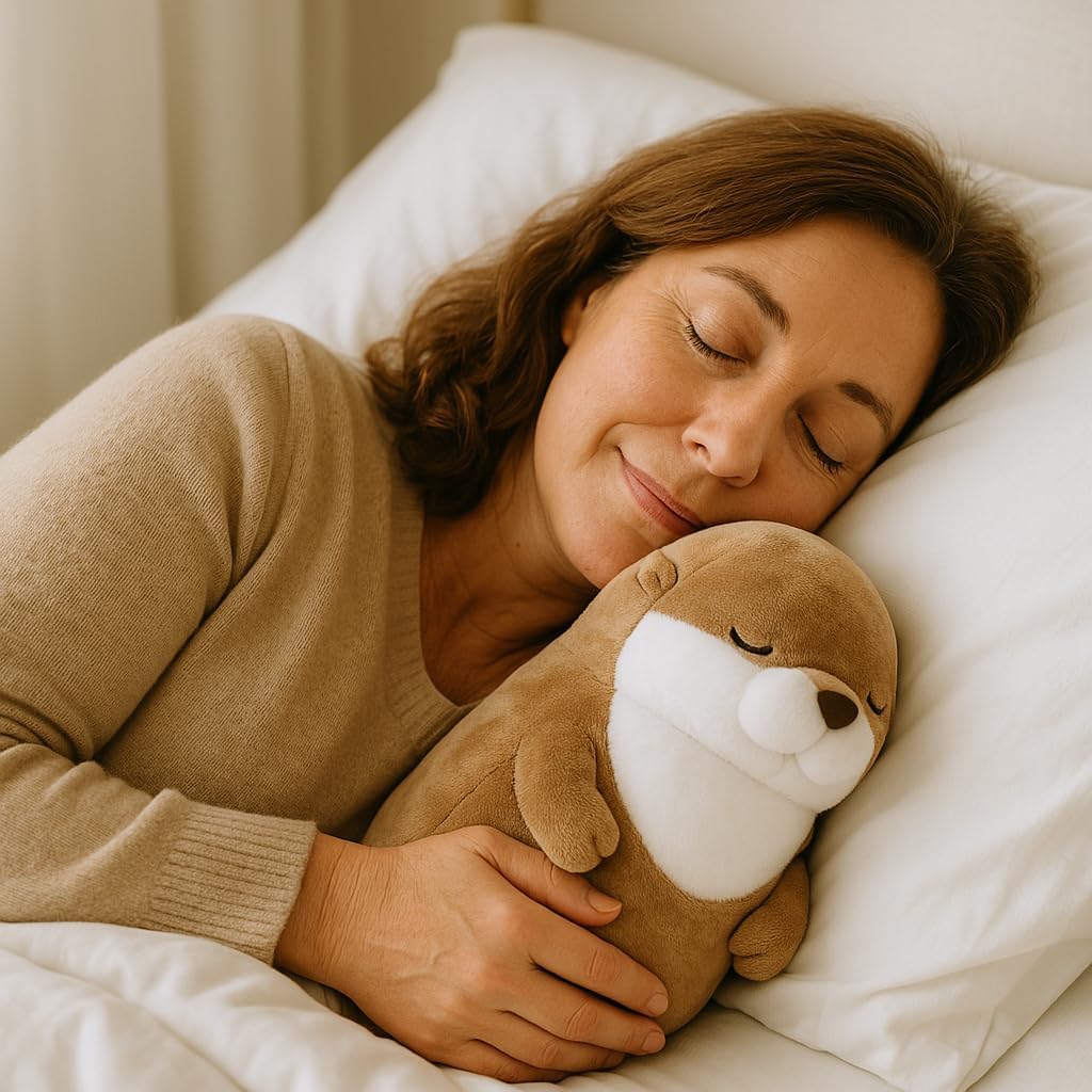 WEIGEDU - Animales de peluche de nutria dormida, 12 pulgadas | Ojos...