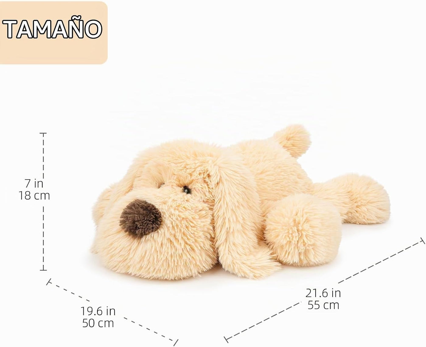 WEIGEDU Perro acostado Golden Retriever - Juguete de peluche, 21.6...