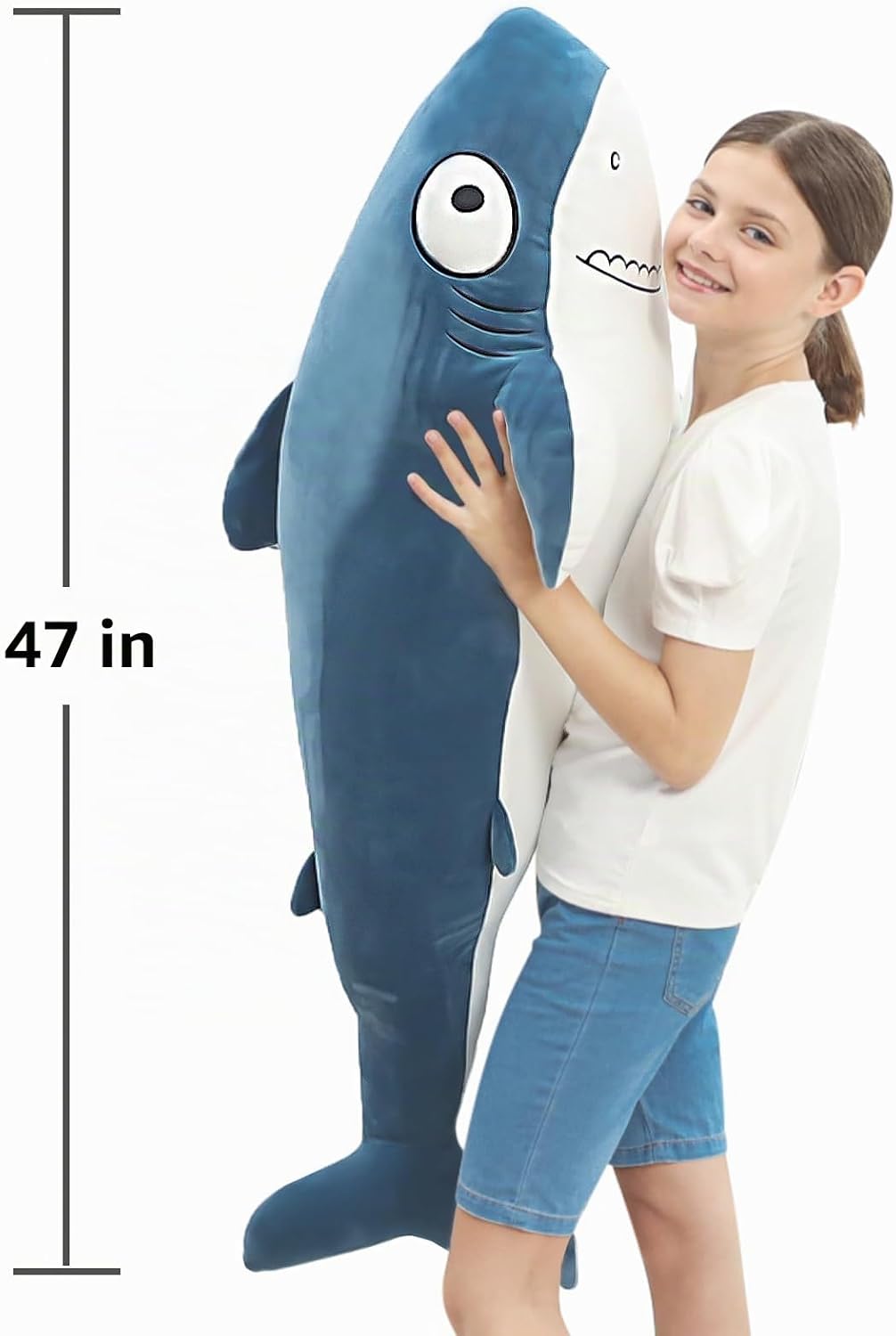 HAIJUNYA Peluche de Tiburones Gigantes Azules de 48", Animales...