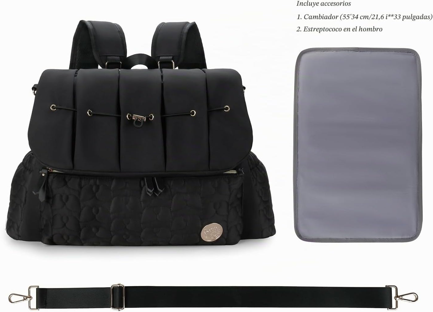 Mochila Lmbabter para pañales, convertible, bandolera, mochila de v...