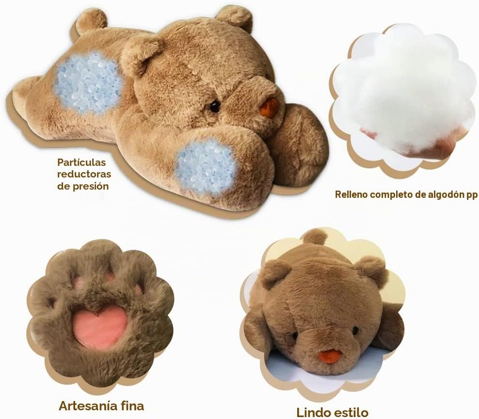 FoxVilla Oso de 4 libras de peluche con peso, peluches de felpa con...