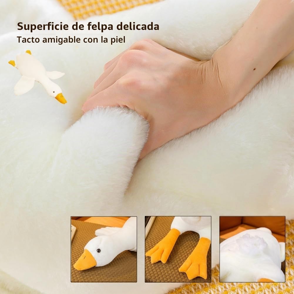 BXEBUI Peluche gigante de ganso blanco de 35 pulgadas, enorme cisne...