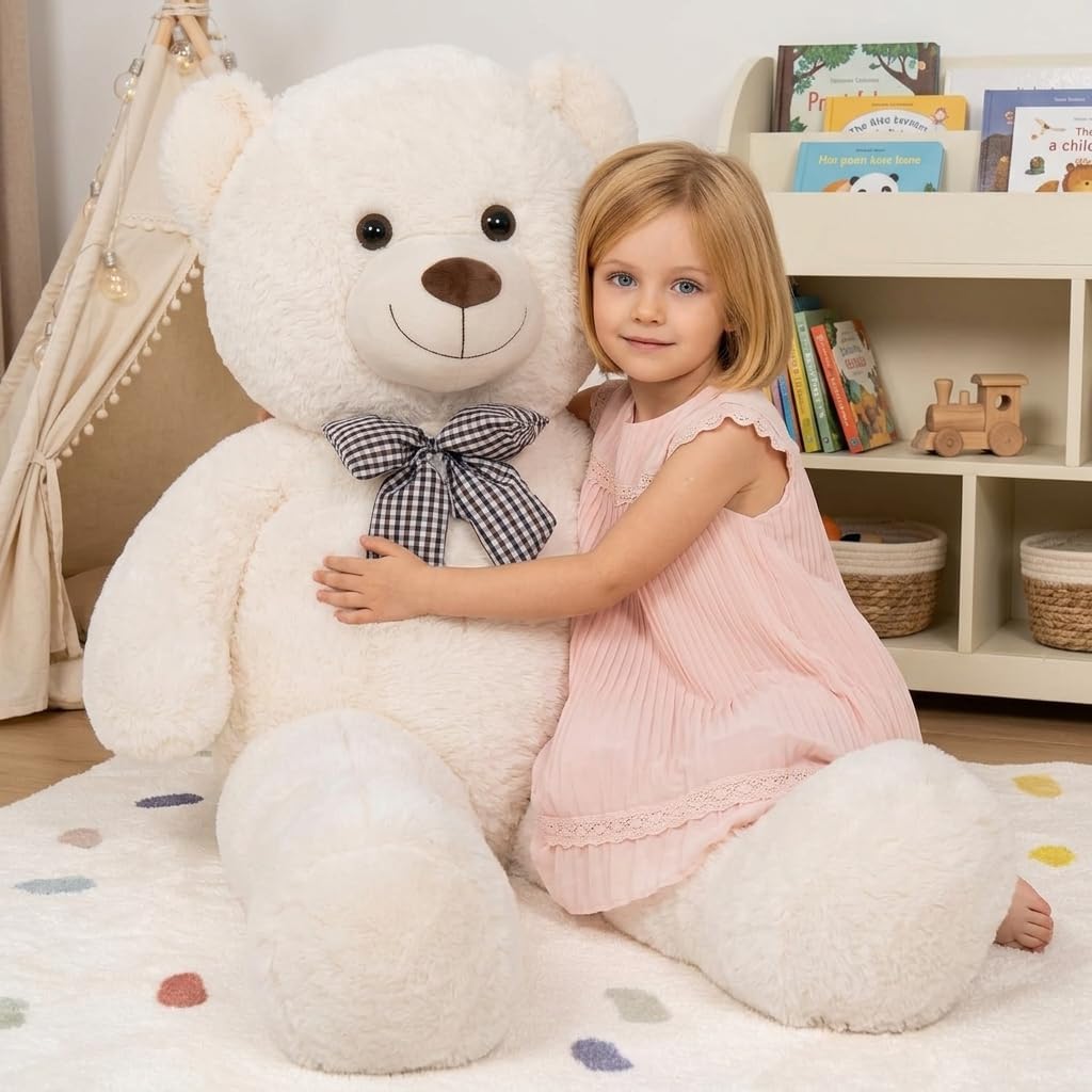 pelzutm Oso de peluche blanco gigante, animal de peluche grande de...
