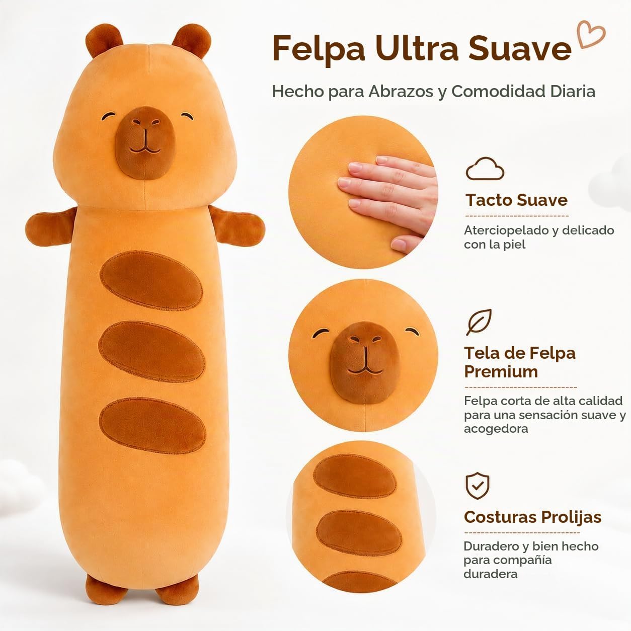 Kashabawangzi - Almohada de cuerpo de capibara gigante de 36 pulgad...