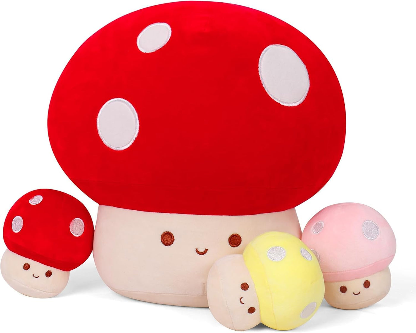 WeBingo Almohada de felpa de hongo, 4 piezas, decoración de hongos...