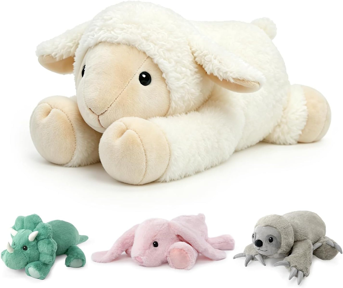 JUSTQUNSEEN Animales de peluche con peso de cordero para adultos y...